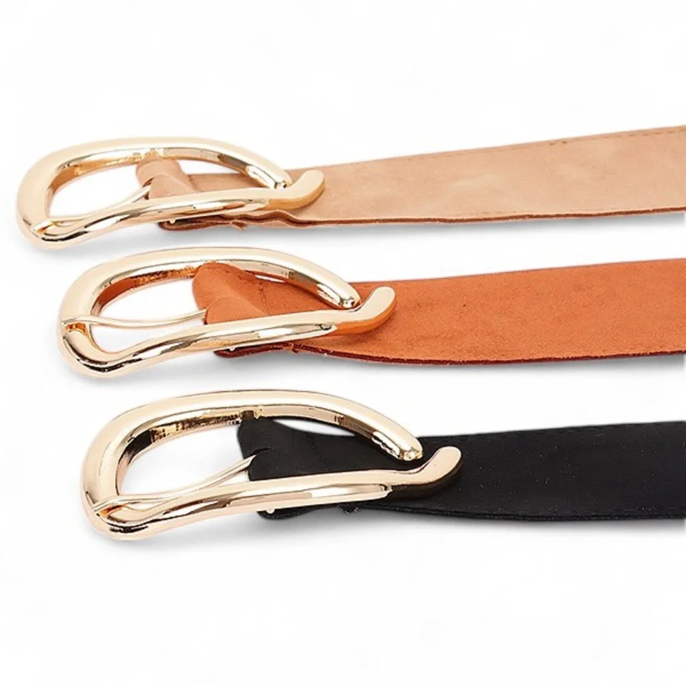 Oversized Black Vegan Suede Statement Belt